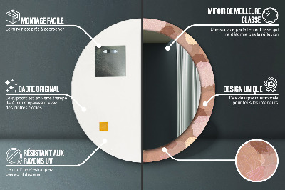 Bedrukte ronde spiegel Rozencompositie