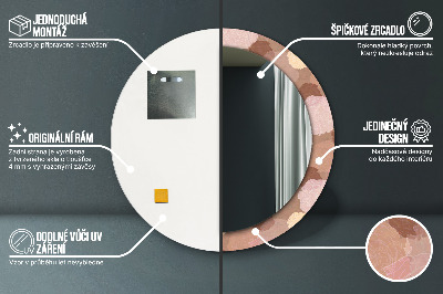 Bedrukte ronde spiegel Rozencompositie