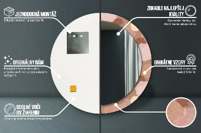 Bedrukte ronde spiegel Rozencompositie