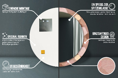 Bedrukte ronde spiegel Rozencompositie