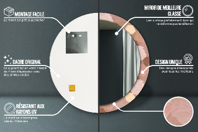 Bedrukte ronde spiegel Rozencompositie