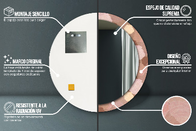 Bedrukte ronde spiegel Rozencompositie