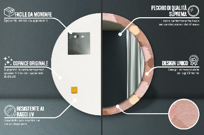 Bedrukte ronde spiegel Rozencompositie