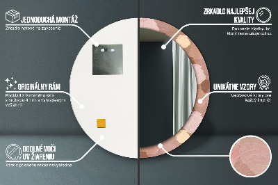 Bedrukte ronde spiegel Rozencompositie