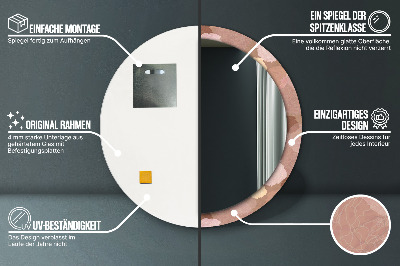 Bedrukte ronde spiegel Rozencompositie