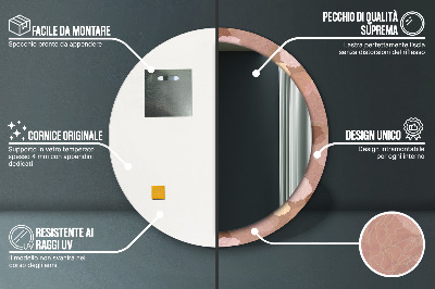 Bedrukte ronde spiegel Rozencompositie