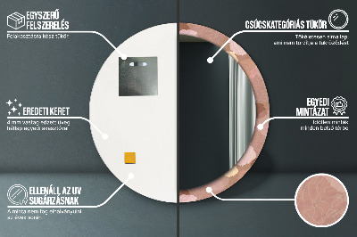 Bedrukte ronde spiegel Rozencompositie