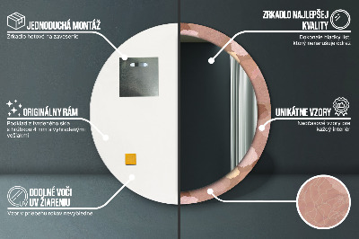 Bedrukte ronde spiegel Rozencompositie