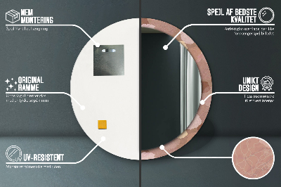 Bedrukte ronde spiegel Rozencompositie