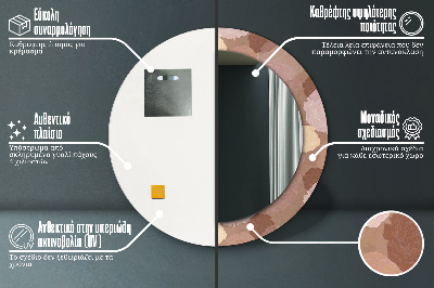 Bedrukte ronde spiegel Rozencompositie