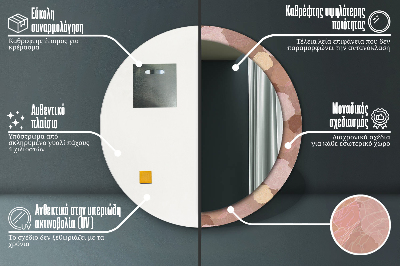 Bedrukte ronde spiegel Rozencompositie