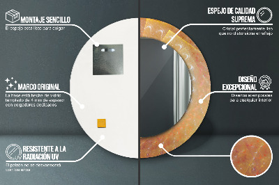 Ronde spiegel lijst met print Spiraal abstractie