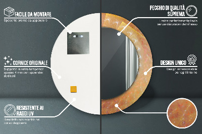 Ronde spiegel lijst met print Spiraal abstractie