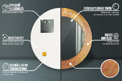 Ronde spiegel lijst met print Spiraal abstractie