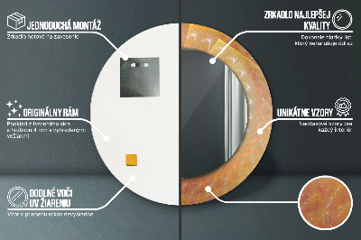 Ronde spiegel lijst met print Spiraal abstractie
