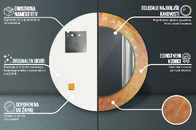 Ronde spiegel lijst met print Spiraal abstractie