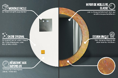 Ronde spiegel lijst met print Spiraal abstractie