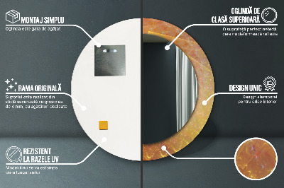 Ronde spiegel lijst met print Spiraal abstractie