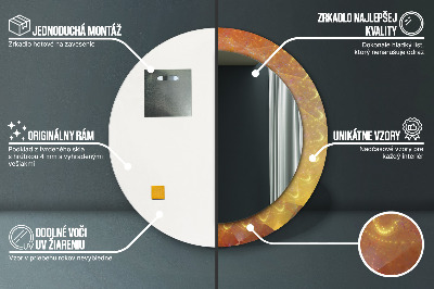 Ronde spiegel lijst met print Spiraal abstractie