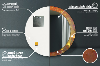 Ronde spiegel lijst met print Spiraal abstractie