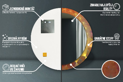 Ronde spiegel lijst met print Spiraal abstractie