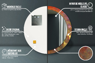 Ronde spiegel lijst met print Spiraal abstractie