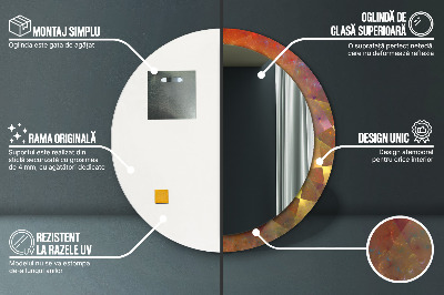 Ronde spiegel lijst met print Spiraal abstractie