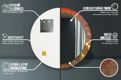 Ronde spiegel lijst met print Spiraal abstractie