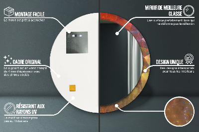 Ronde spiegel lijst met print Spiraal abstractie