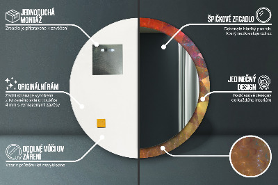 Ronde spiegel lijst met print Spiraal abstractie