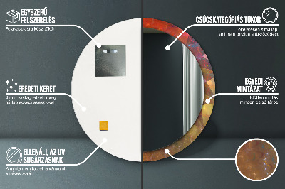 Ronde spiegel lijst met print Spiraal abstractie