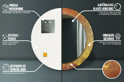 Ronde spiegel lijst met print Spiraal abstractie