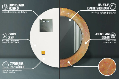 Ronde spiegel lijst met print Spiraal abstractie