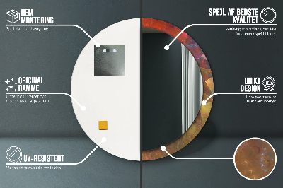 Ronde spiegel lijst met print Spiraal abstractie