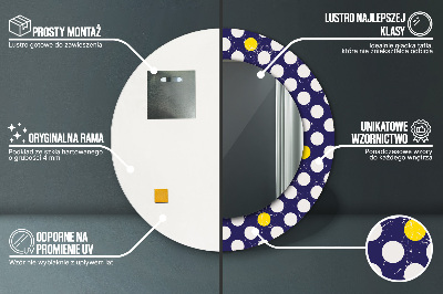 Ronde spiegel lijst met print Retro -stippen