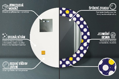 Ronde spiegel lijst met print Retro -stippen