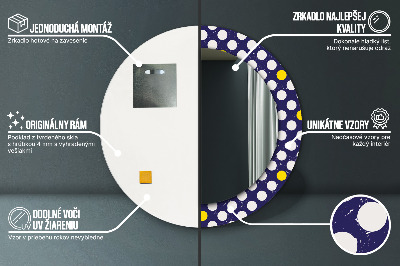 Ronde spiegel lijst met print Retro -stippen