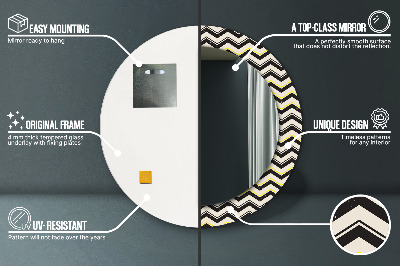 Bedrukte ronde spiegel Zigzagpatroon