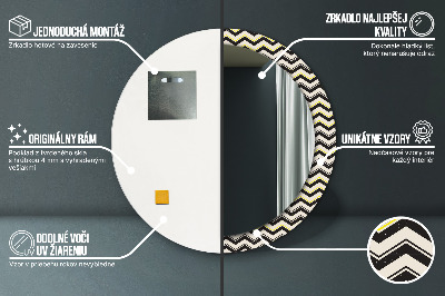 Bedrukte ronde spiegel Zigzagpatroon