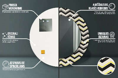 Bedrukte ronde spiegel Zigzagpatroon