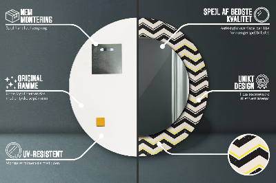 Bedrukte ronde spiegel Zigzagpatroon