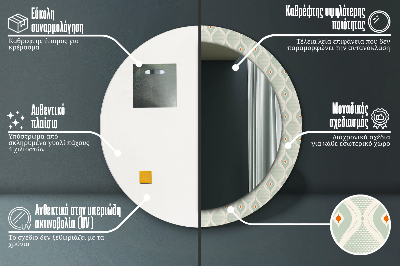 Bedrukte ronde spiegel Licht vintage patroon