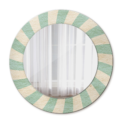 Ronde spiegel lijst met print Retro pastel patroon