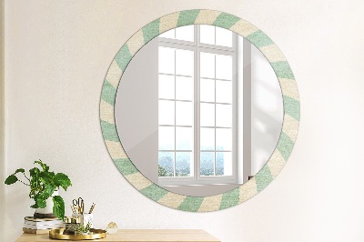 Ronde spiegel lijst met print Retro pastel patroon