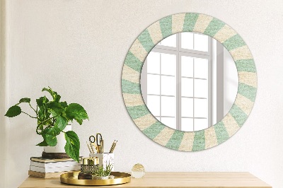 Ronde spiegel lijst met print Retro pastel patroon