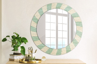 Ronde spiegel lijst met print Retro pastel patroon