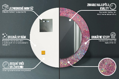 Ronde spiegel lijst met print Kleurenfeest
