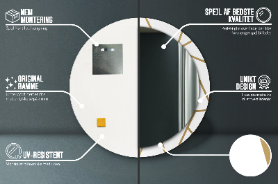 Ronde spiegel lijst met print Lineaire compositie