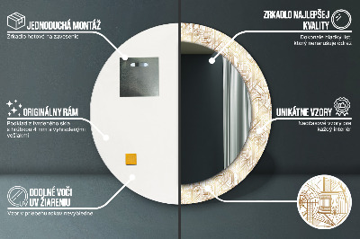 Bedrukte ronde spiegel Art deco -compositie