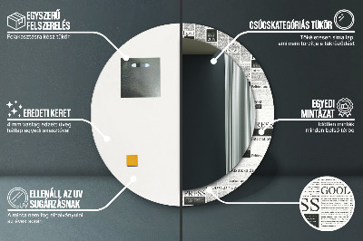 Bedrukte ronde spiegel Patroon uit kranten